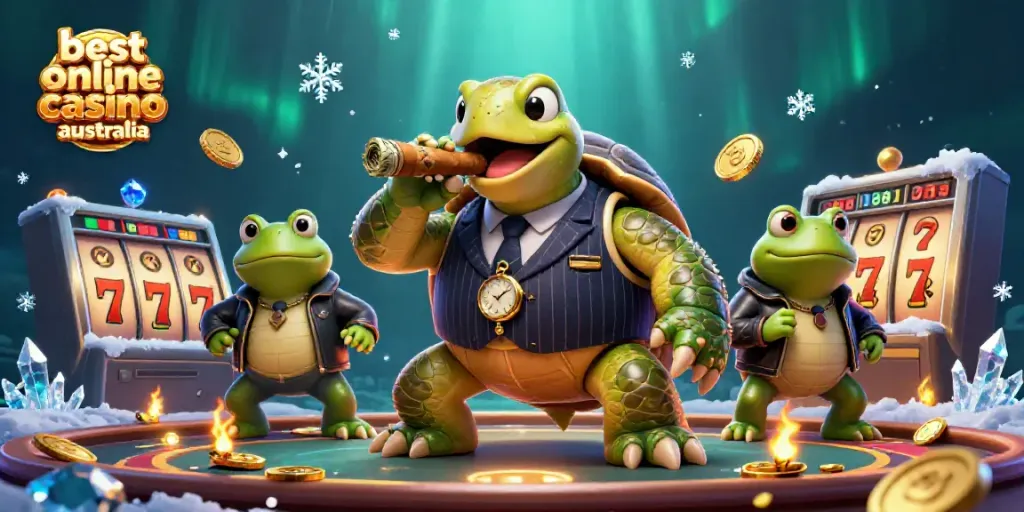 Experience the excitement of the best online casino Australia with dynamic characters and vibrant casino elements in a cosmic setting.