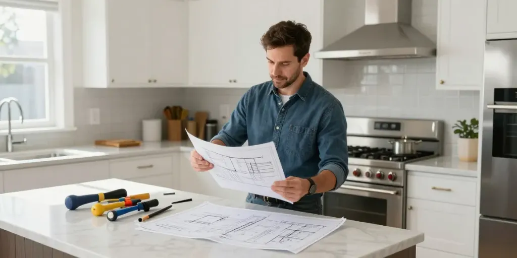 Seattle kitchen renovation experts working in a beautifully remodeled kitchen.