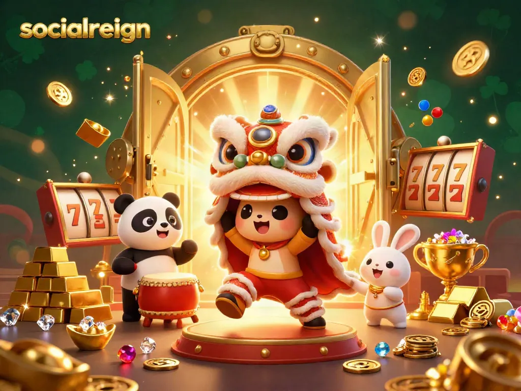Engage with socialreign's vibrant 3D casino scene blending luck and excitement in gameplay.