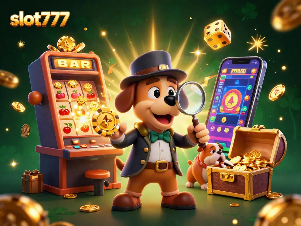 Menangkan slot777 dengan petunjuk poker chip emas dari detektif saat mencari harta karun.