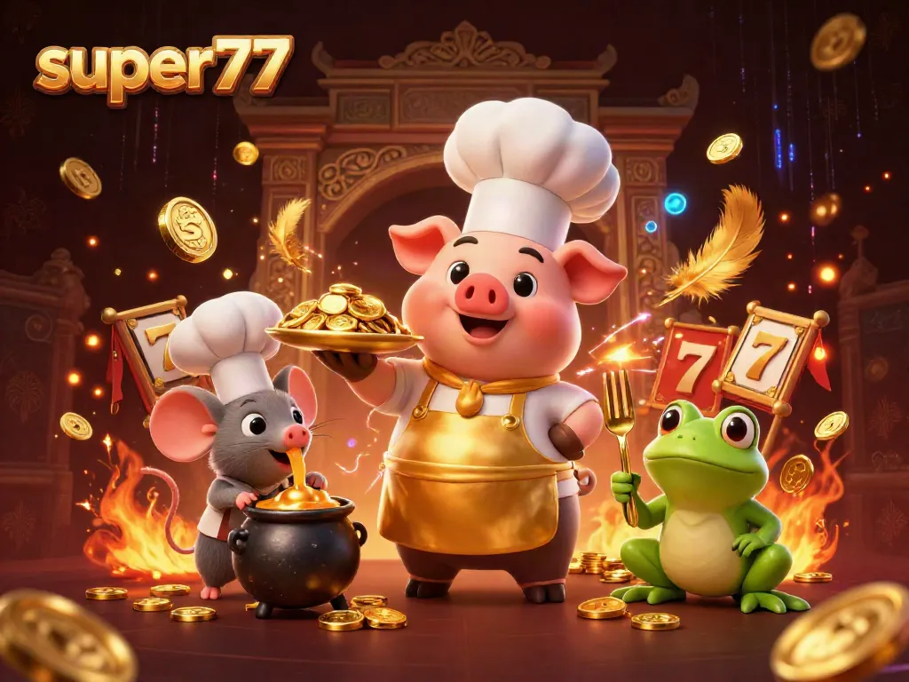 Experience the thrill of winning at super77 with vibrant characters and dynamic gaming elements.