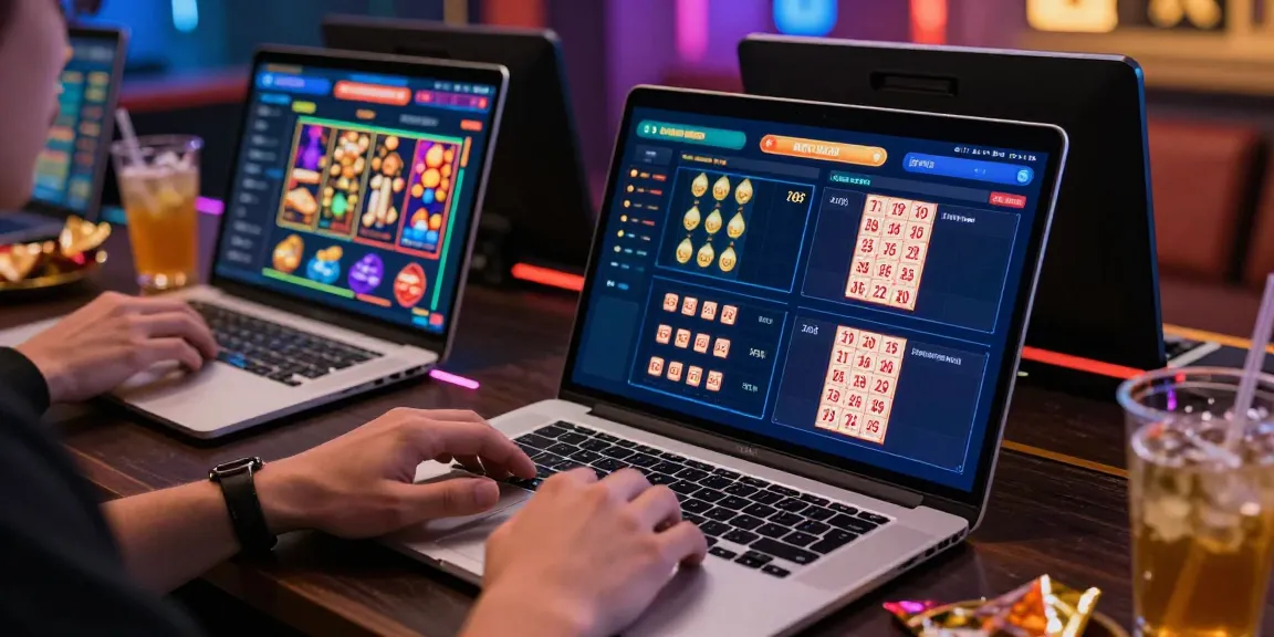 Pemain aktif di RATUTOGEL, terlibat dalam perjudian online dengan laptop menampilkan berbagai pilihan taruhan.