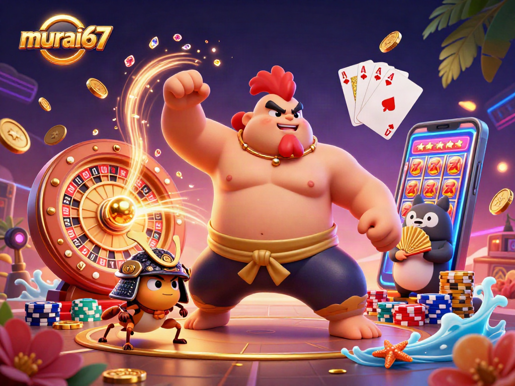 Experience thrilling gameplay with murai67 in a vibrant, interactive casino scene filled with action.