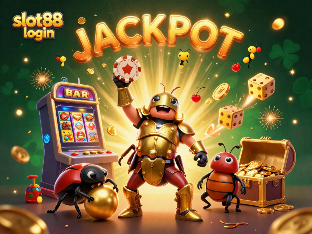 Win big with slot88 login amidst a vibrant, magical jackpot scene!