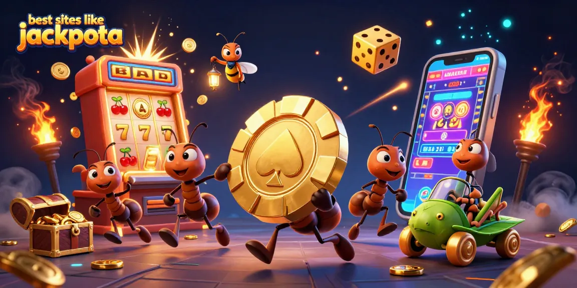Play with the best sites like Jackpota in this animated heist scene featuring playful casino characters.