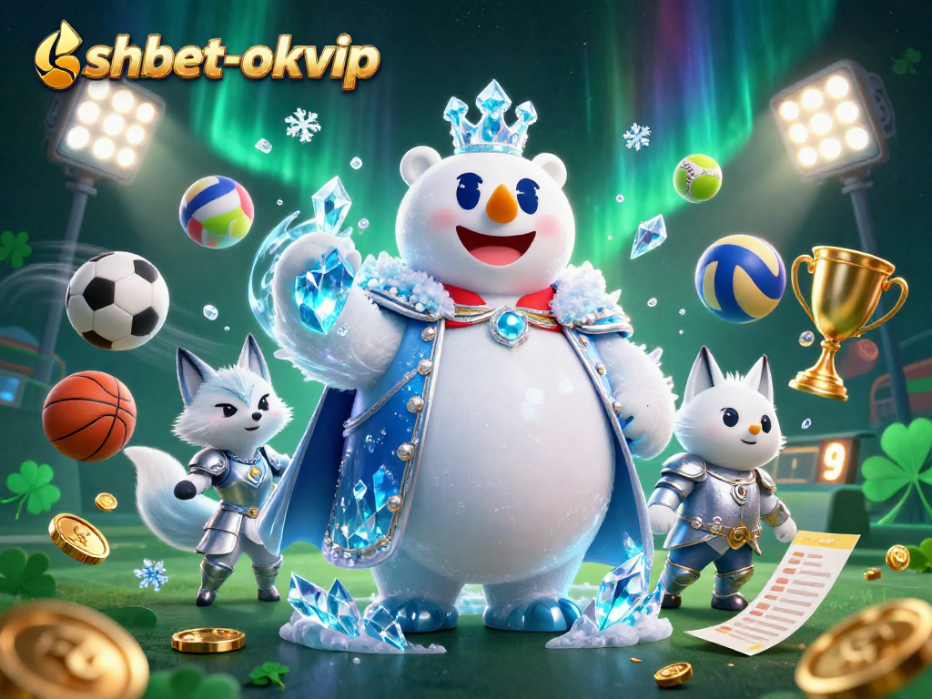 Engage in exciting gameplay at shbet-okvip with 3D cartoon characters, sports elements, and vibrant casino visuals.
