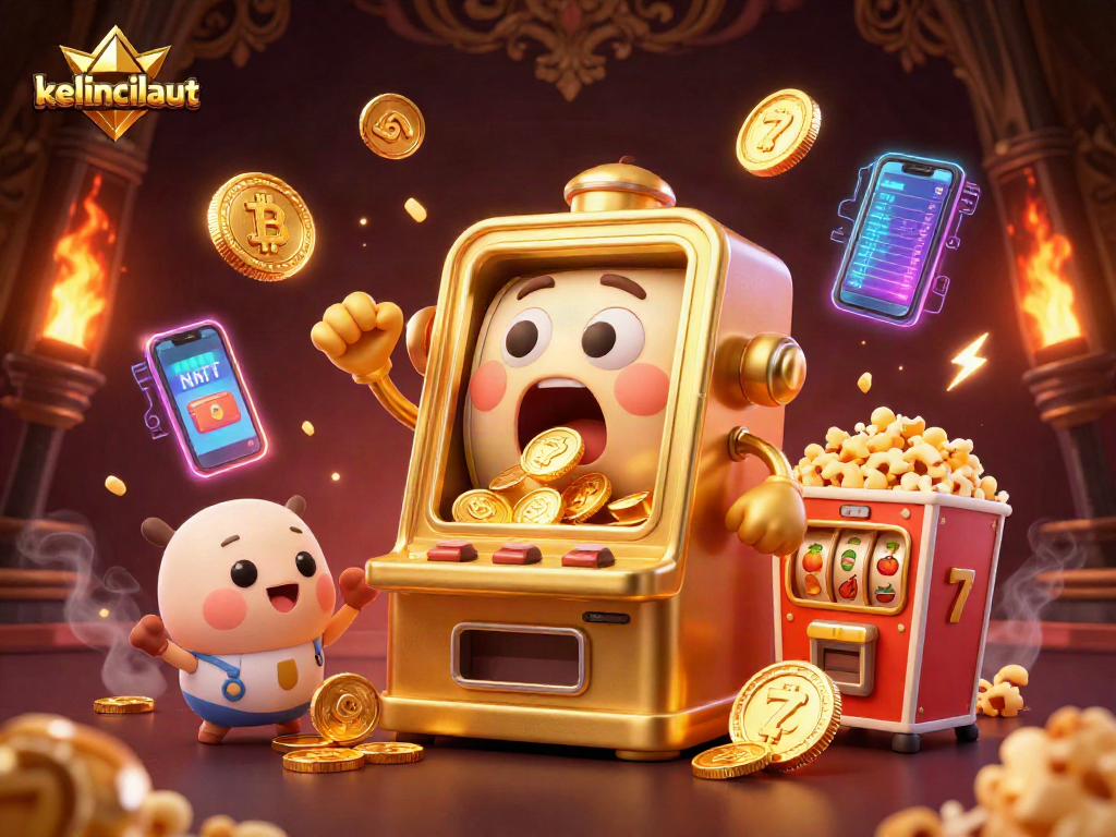 Kelincilaut slot machine celebrating a jackpot surrounded by vibrant gaming elements.