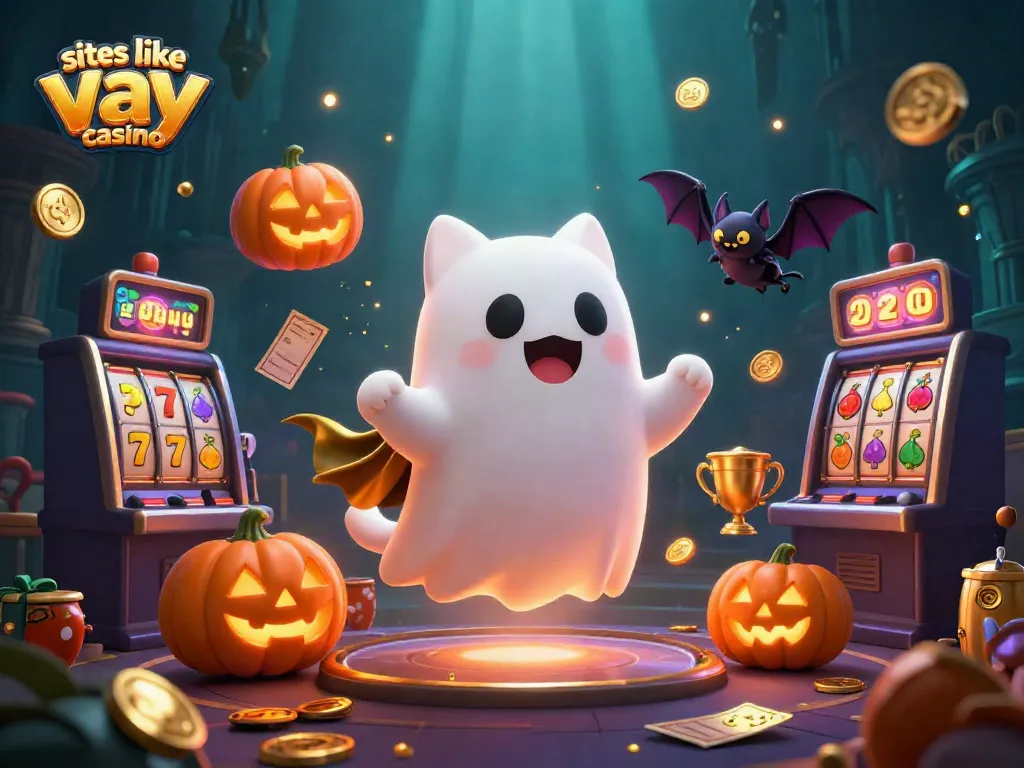 Win big with the best sites like yay casino in this animated casino scene featuring a ghostly theme.