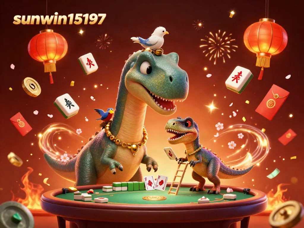 Engage in gaming excitement at sunwin15197 featuring a towering brontosaurus and winding raptor dealer.