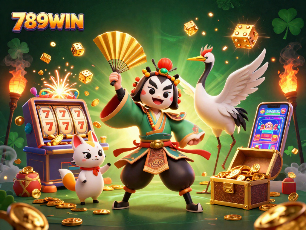 Experience thrilling gameplay with 789WIN's vibrant cartoon characters and jackpot-winning elements.
