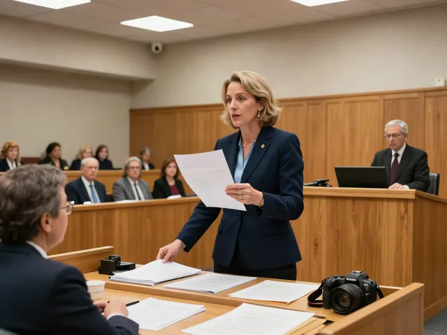 Karen McCleave attorney passionately presenting a case in Ontario's Superior Court, showcasing her dedication to justice.