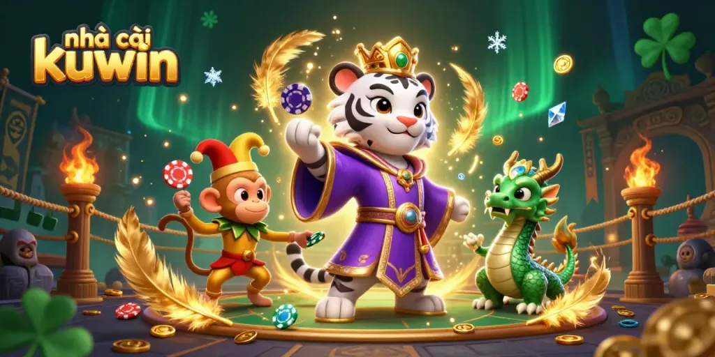 Experience thrilling gameplay at nhà cái kuwin with vibrant characters and rich casino elements.