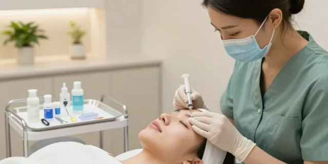 Augenringe entfernen durch professionelle Behandlung mit Hyaluronsäure in einer modernen Klinik.
