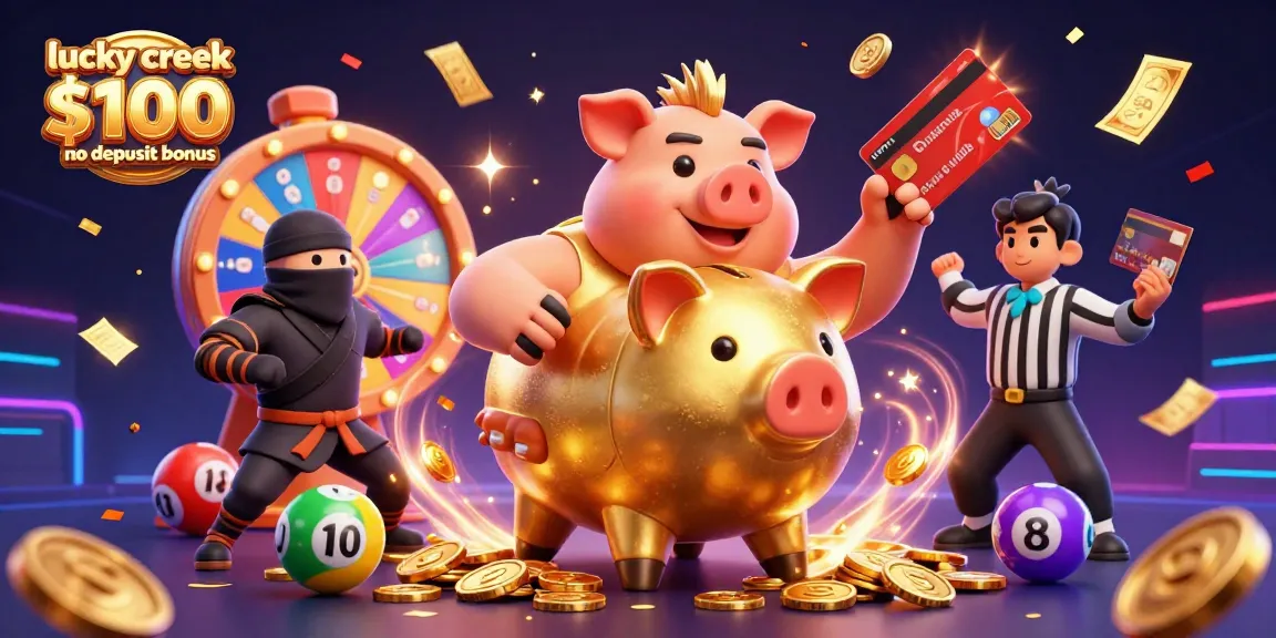 Claiming gold coins with the lucky creek $100 no deposit bonus showcases vibrant casino excitement and bonuses.