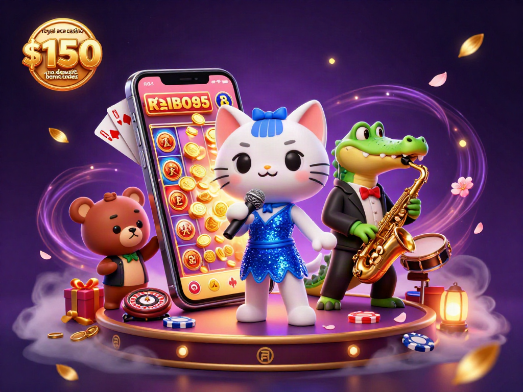 Win big with royal ace casino $150 no deposit bonus codes while a cat sings on stage.