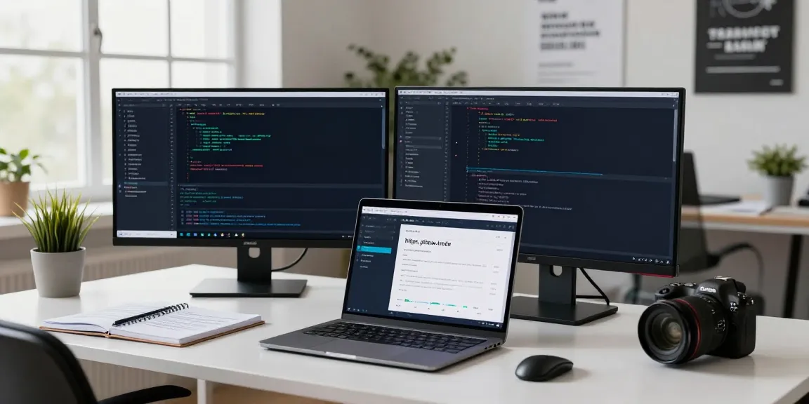 Dynamic tech workspace displaying cryptocurrency trading on https://piteas.trade with developer engaged in real-time analysis.