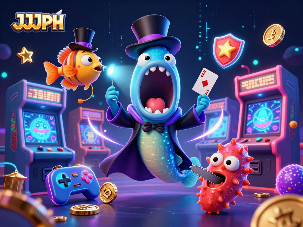 Engage in thrilling card magic with JJJPH as the gulper eel and friends showcase a casino spectacle.