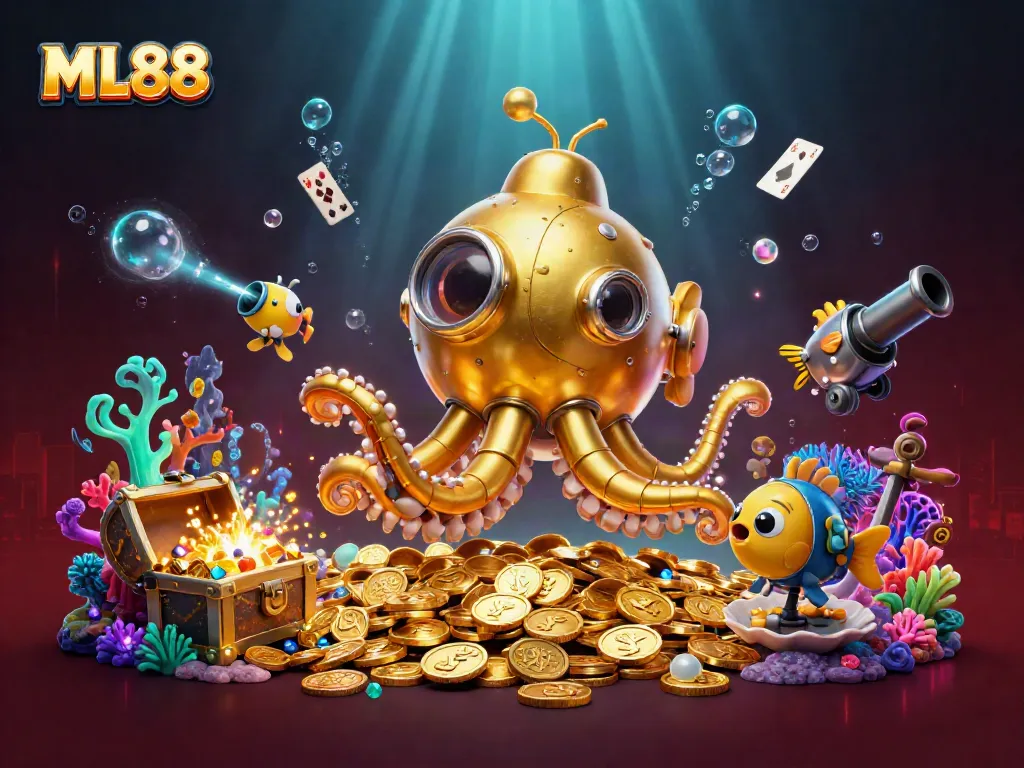 Join the adventure at ML88 with a vibrant underwater scene filled with treasure and excitement.