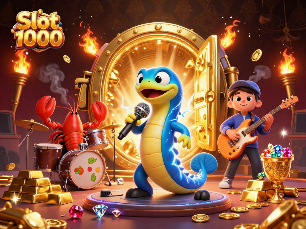 Feel the thrill with Slot 1000 as the electric eel DJ lights up the underwater casino stage!