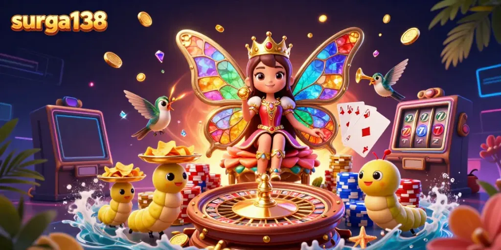 Menangkan permainan di surga138 dengan ilustrasi kasino virtual yang megah dan menawan.