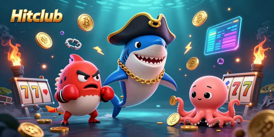 Experience the thrill of Hitclub with animated characters and glimmering casino elements.