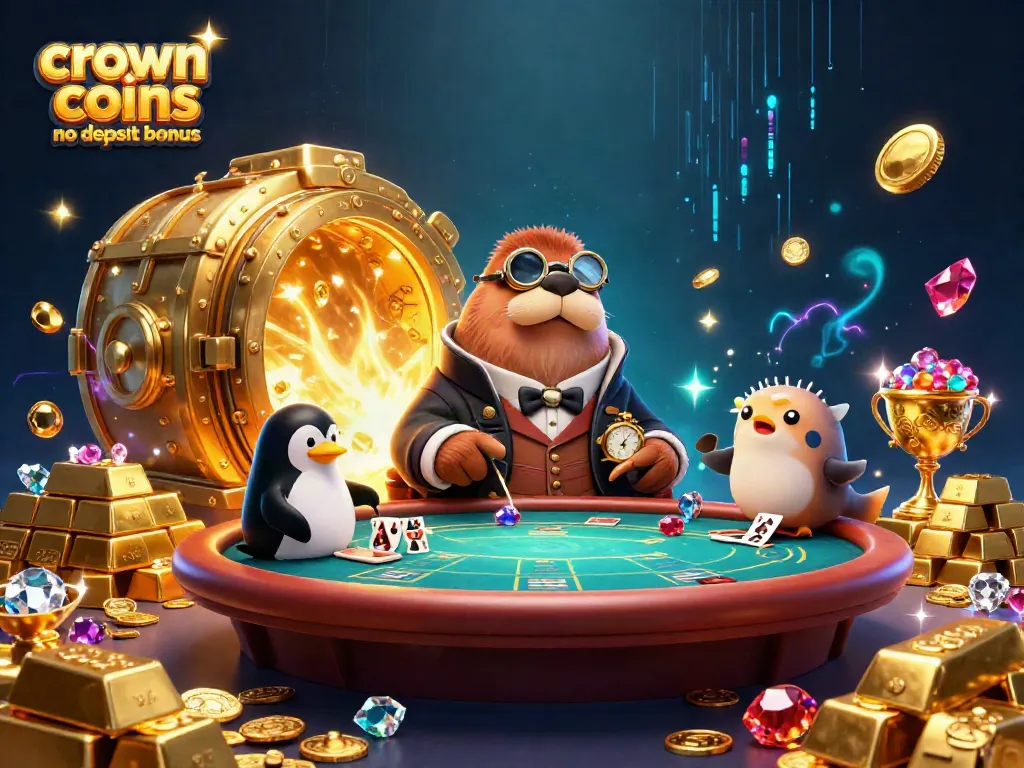 Claim exciting rewards with crown coins casino no deposit bonus while playing poker in a whimsical underwater scene.