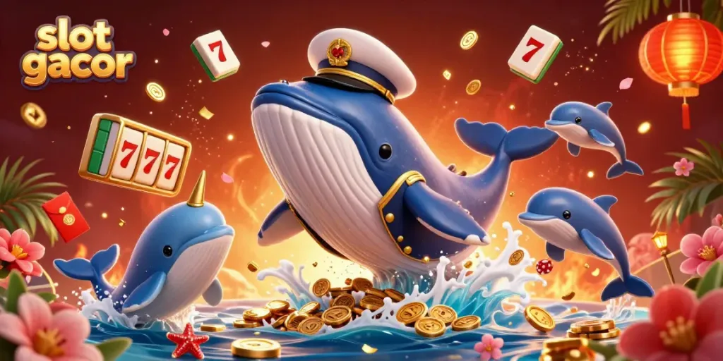 Experience the excitement of slot gacor with dynamic 3D characters celebrating wins amidst vibrant casino elements.